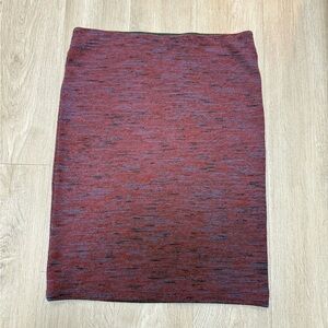 Ann Taylor Loft Vintage Stretch Elegant Maroon Burgandy Knit Pencil Skirt